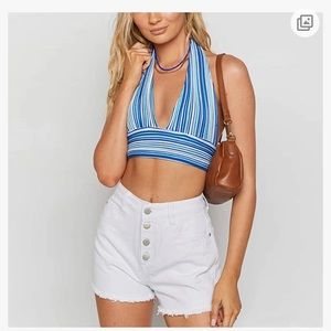 M ISSACTIVER Women’s Halter Backless Knitted Crop Top